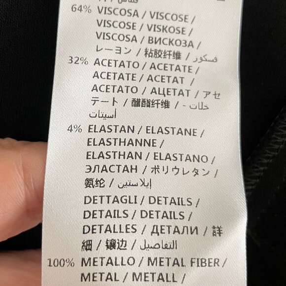 Stella McCartney Designer Slvless Midi Dress Silver Metal Hardware Black Sz 42 - Picture 13 of 14